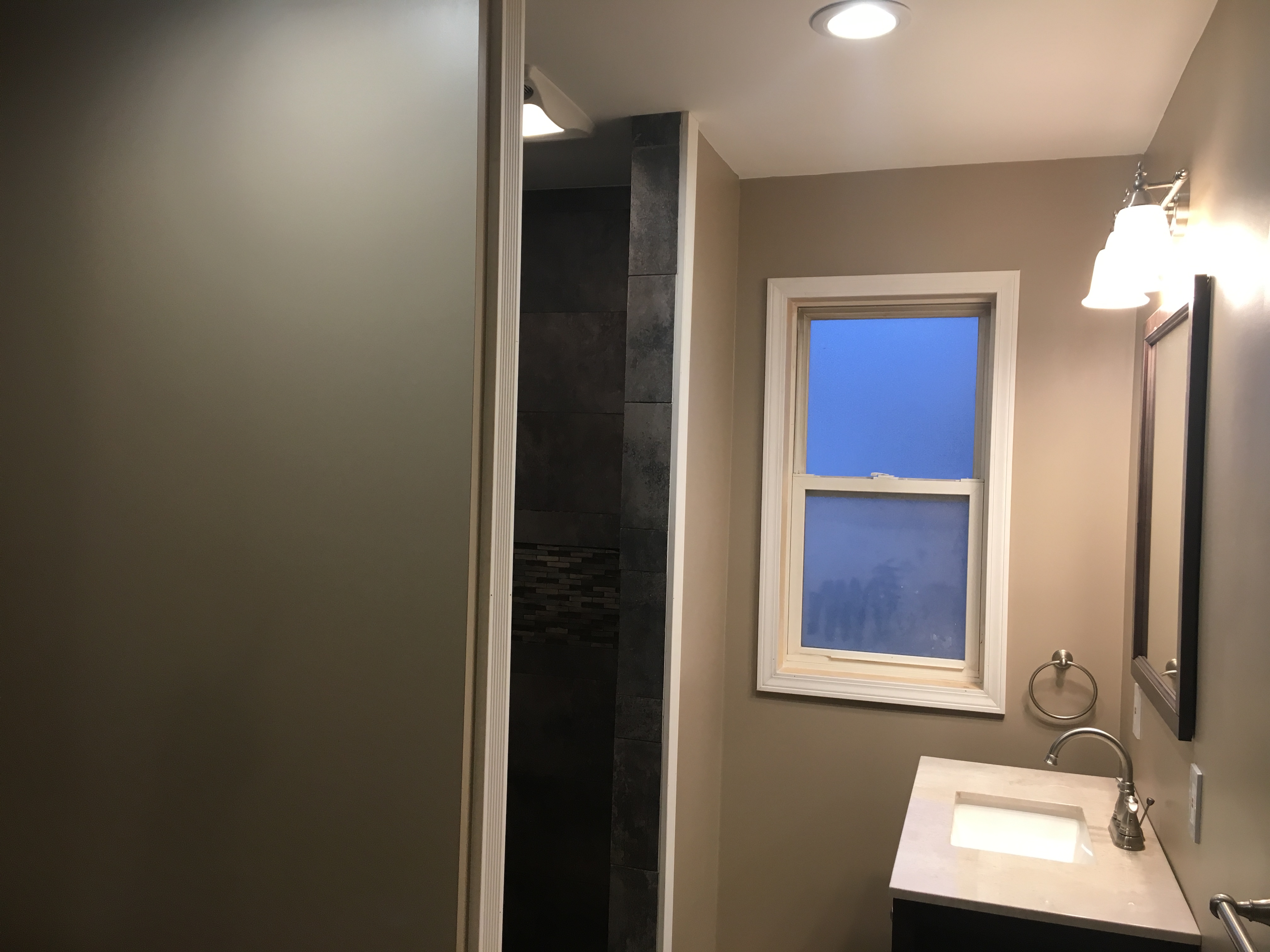 Bathroom after remodel — completed custom shower